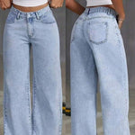 Sweet And Spicy Style High Waist Straight Jeans - Sweet And Spicy Style High Waist Straight Jeans 5